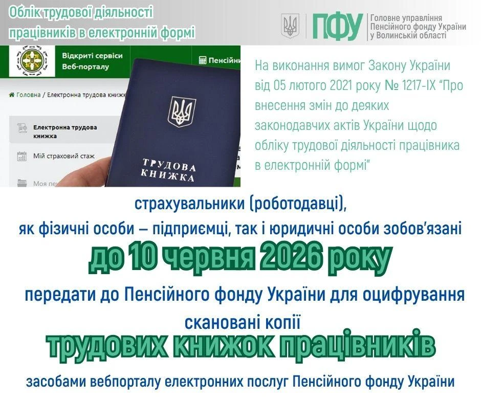 основне зображення для Час спливає: до червня 2026 трудові книжки працівників мають бути в електронному форматі