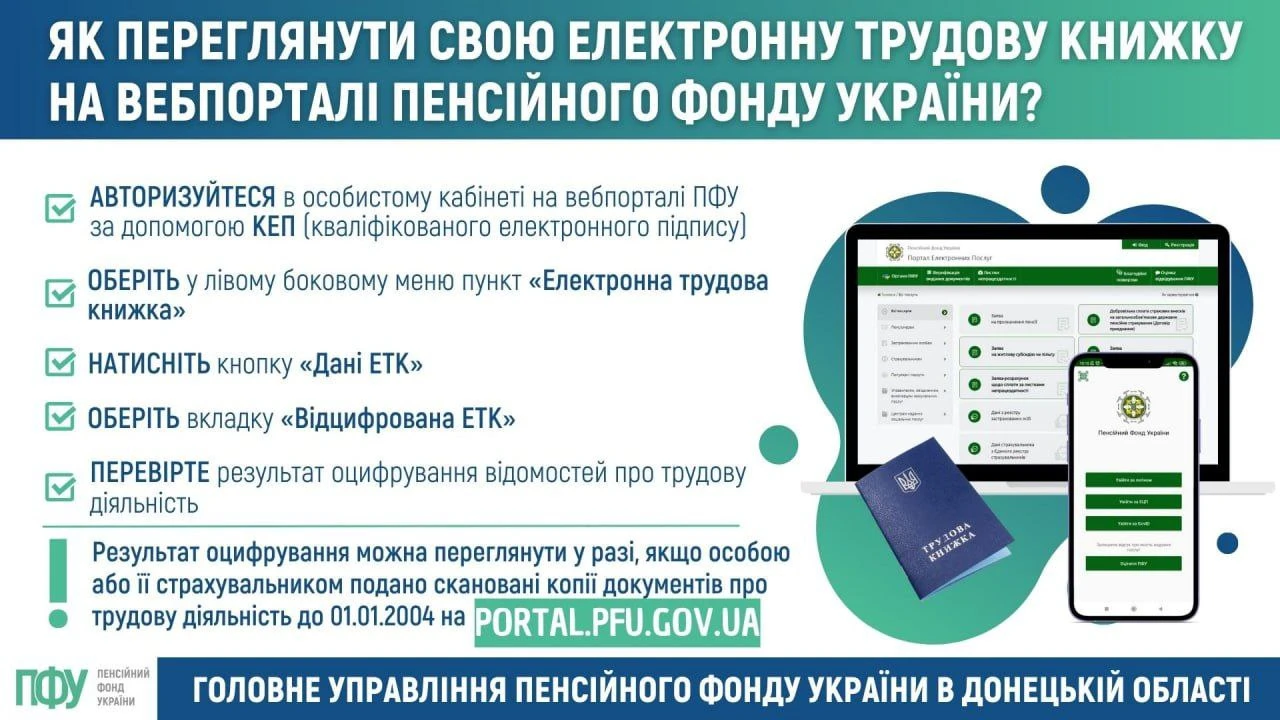 основне зображення для Існують два варіанти для перегляду е-трудової книжки